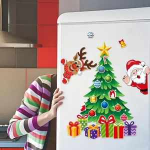 22PCS Christmas Joy Magnetic Decor Set| Santa, Snowman & Reindeer for Fridge, Car & Party| Removable Durable Vinyl with Jolly Designs Decorative Stickers