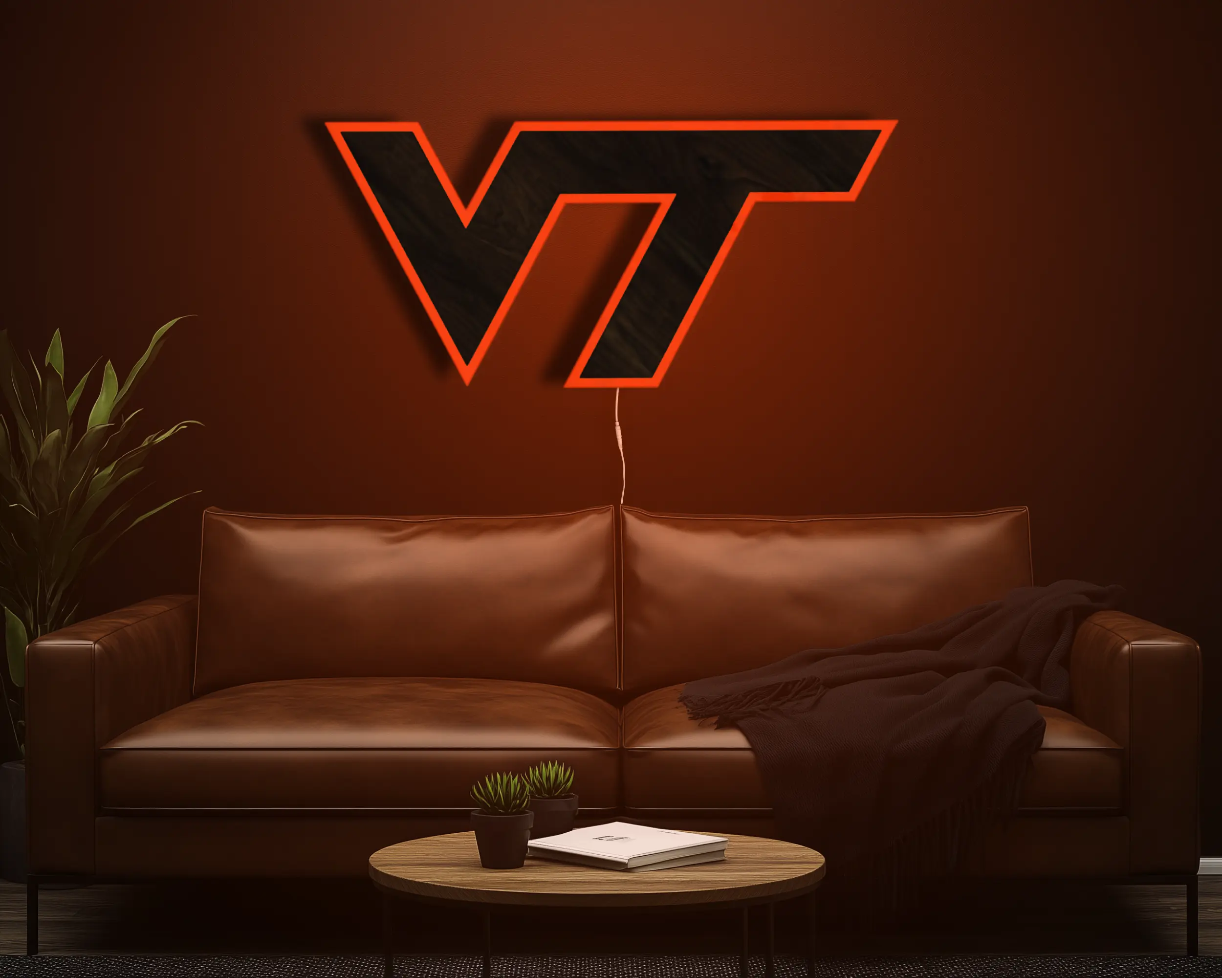 Virginia Tech Hokies Wood LED Sign | Handcrafted, Officially Licensed, Made in USA