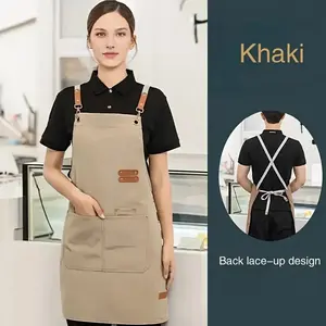 High-Quality Durable Thick Apron for Baristas, Fashionable Unisex Design, Dual Buckles, Perfect for Restaurants and Fruit Shops