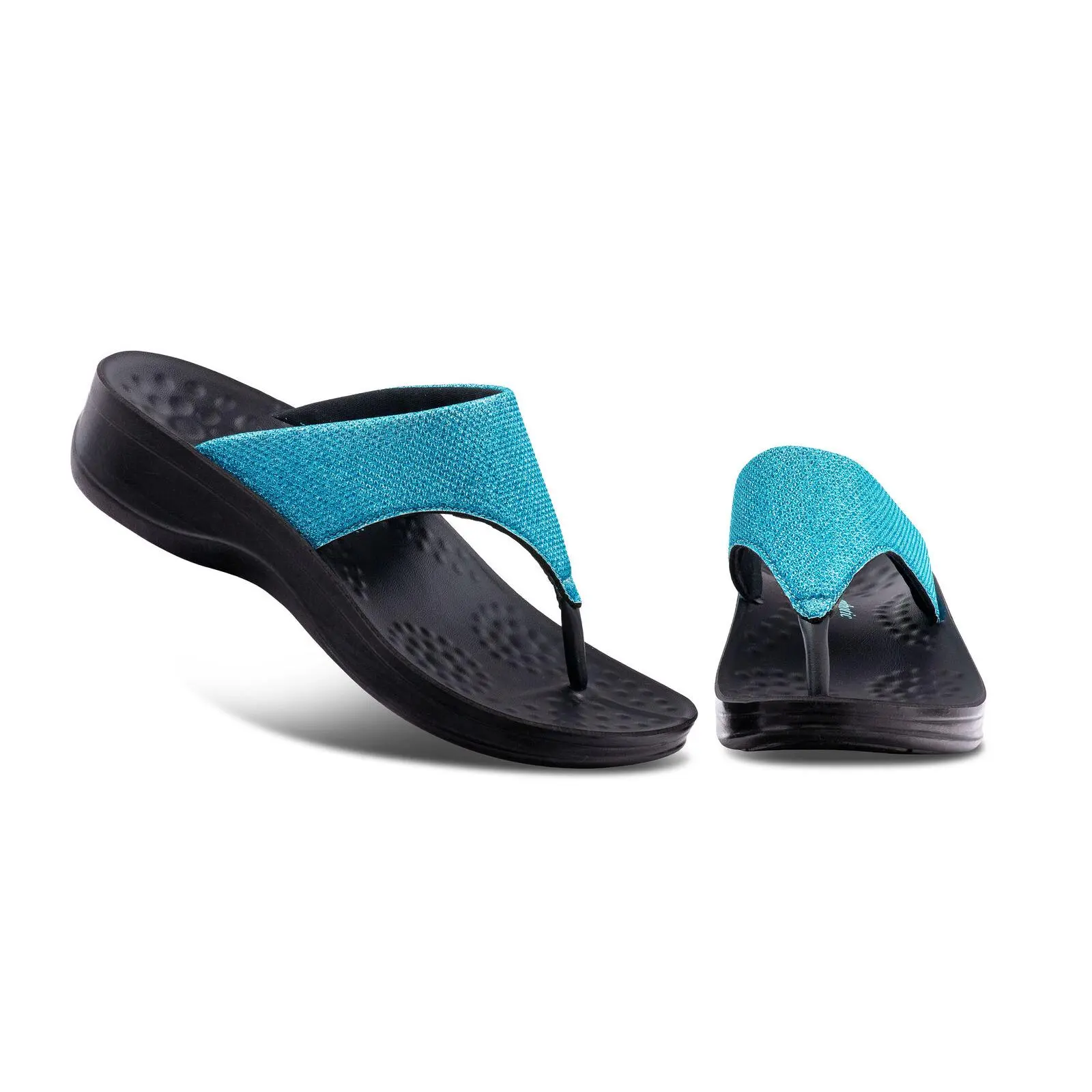 AEROTHOTIC Women's Arch Fit Flip Flops, Lightweight Orthopedic Platform Thong Sandals with Glitter Straps for Plantar Fasciitis, Arch Fit Women's Flip Flops, Adjustable Platform Women's Flip Flops
