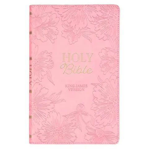 Classic English Christianity Traditional King James Version Holy Bible - Faux Leather Blush Pink Gift Edition, Fine Binding, 0.98 lbs, 8.82in H x 5.61in L x 0.89in W, Christian Art Gift (Religion & Philosophy Book)
