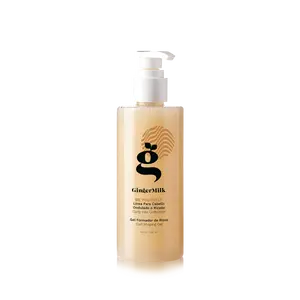 GingerMilk Curly Defining Gel For Wavy Hair 8.5 Oz 280 Ml With Aloe Vera Flaxseed Ginger Pomegranate Rosemary Essential Oils Enhancing Curl Haircare