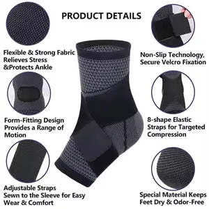 2pcs Ankle Brace for Women and Men - Adjustable Compression Sleeve, Breathable & -Elastic, Stabilizing Wrap for Sports, Running, Gym, - Comfortable Fit, Ankle Brace For Sports, Running Gear, Sleek Design, Durable Construction