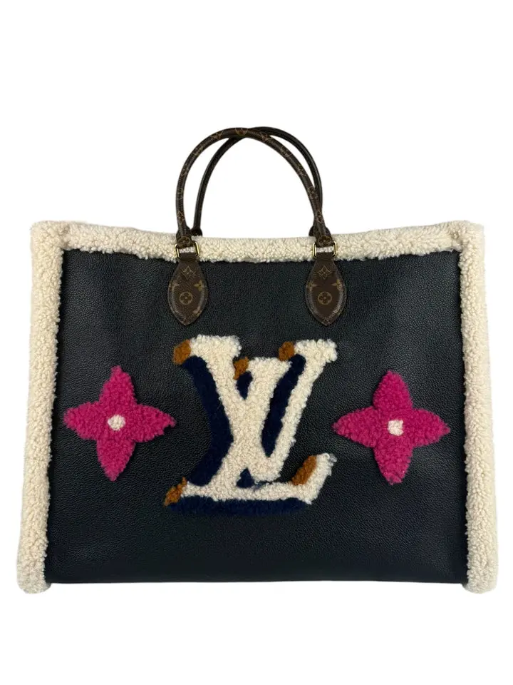 Pre-owned na Tote Bags Louis Vuitton OnTheGo Black Leather 2020 Teddy Collection