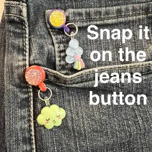 SnapCharmz 5-Pack Cuties Charms Adorable Collection with Glittery Clouds and Pastel Colors for Stylish Denim Accessories