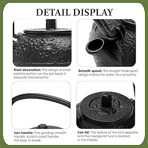 50ml(1.7oz) Mini Cast Iron Teapot, Imitation Japanese Kettle with Copper Handle and Bamboo Root Beam, Perfect for Home Tea and Coffee Serveware Decoration - Mini size only – fits in your palm