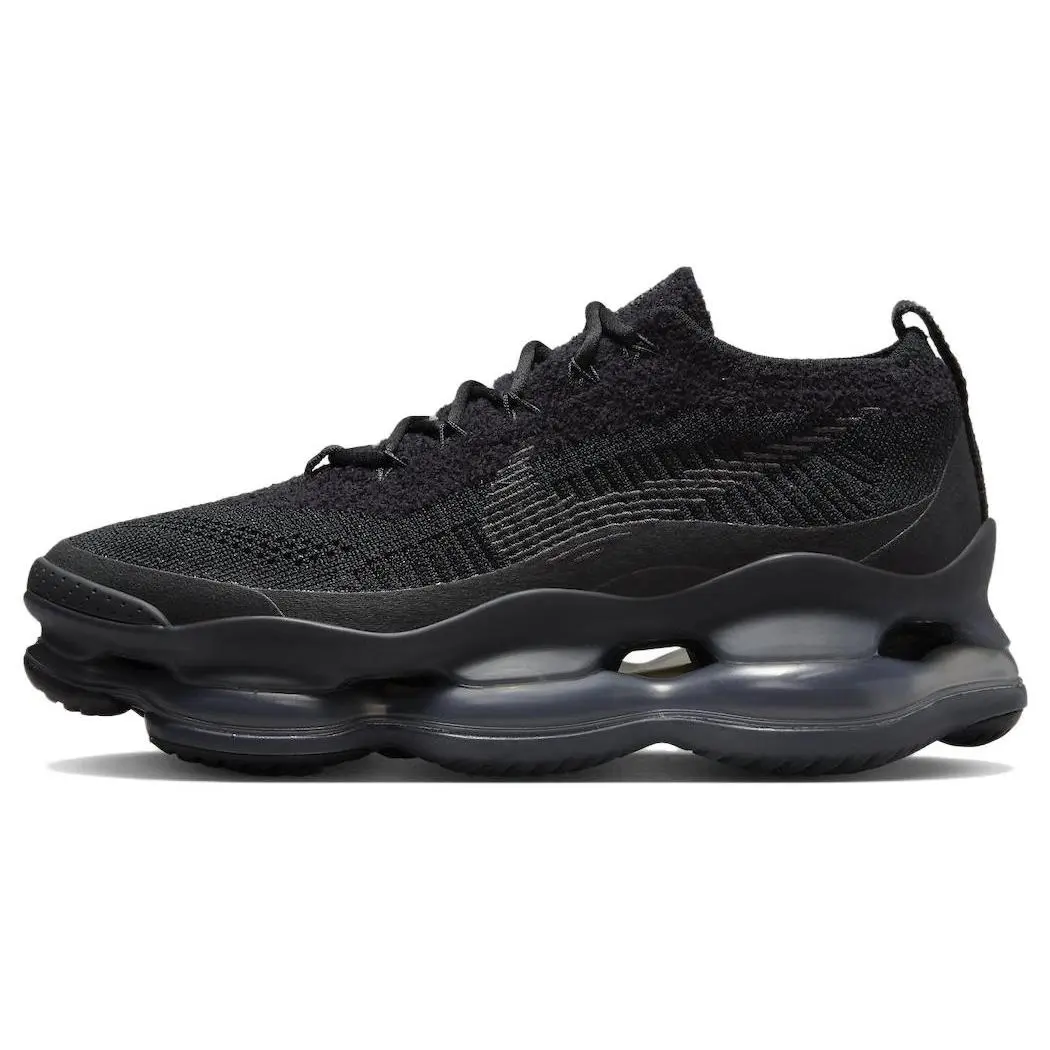 Men's Nike Air Max Scorpion Flyknit 'Triple Black' Casual Trainers - Flyknit Upper, Swoosh Design, Full-Length Air Max Sole, Comfortable Stylish Walking Shoes