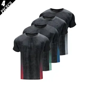 4PACK Men'S Color-Block Shirts Crewneck T-Shirt Gym Workout Athletic Shirt Tees With Menswear Casual Tops,Men'S Classic Streetwear Clothing For Daily Wear,Fashion Casual Color Block Short Sleeve Round Neck vintage t-shirt gift