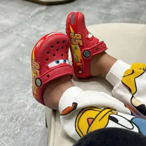 Red Turbo Clogs – Sporty Cartoon Sandals, Lightweight and Comfortable