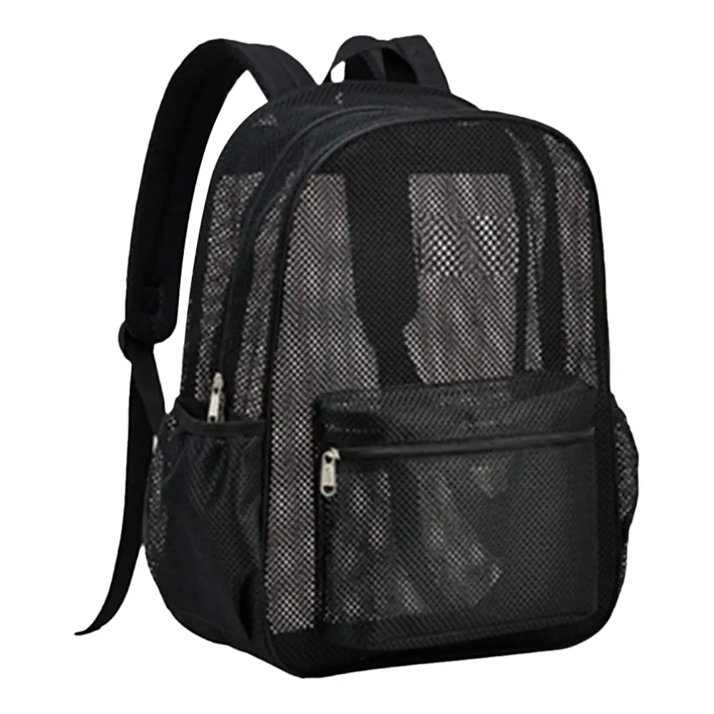Mesh Backpack See Through Backpack with Adjustable Straps College Backpack Fitness Training Bag for Commuting Swimming Beach Outdoor Sports