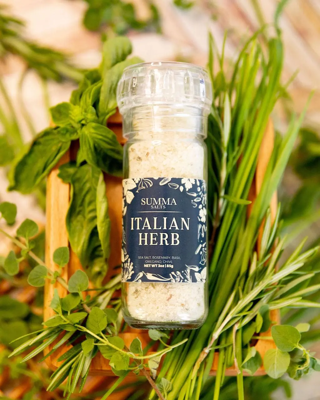 Italian Herb Salt - Classic Flavor with Rosemary Basil Oregano & Chive - Vegan Gluten-Free - Versatile Cooking Spice for Pasta Sauce & More - Handmade in Jacksonville, Florida
