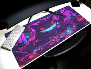 Neon Ghost Style Desk Mat Gaming Mouse Pad Cool Setup Vibes