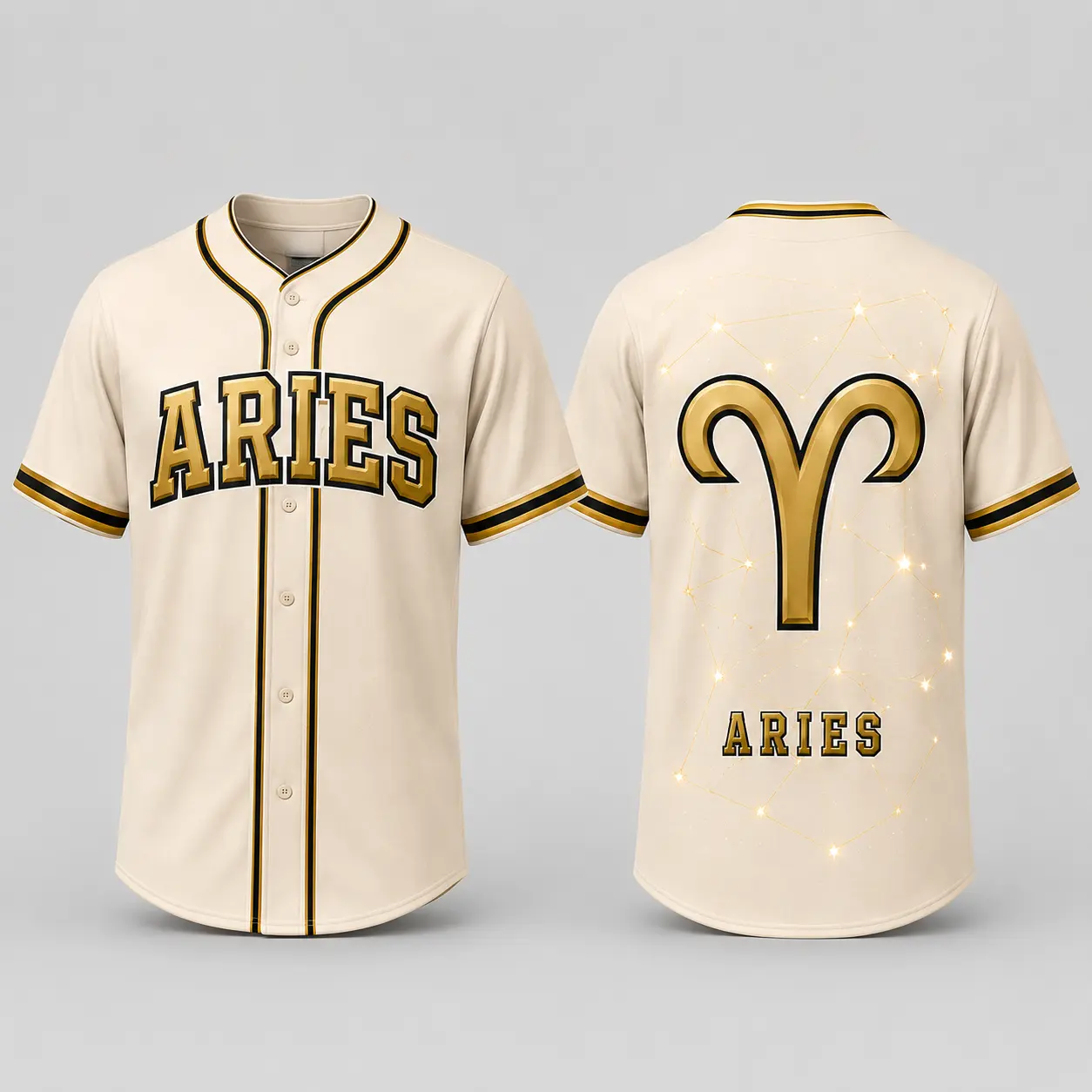 Men’s Cream Zodiac Baseball Jersey for Players Who Blame Mercury Made in USA