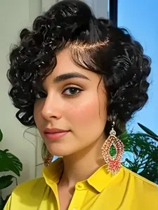 13x4x1 Pixie Cut Wig Curly Human Hair Wig, Deep Wave Lace Wig with Natural Hairline for Women, Stylish Short Hair for Any Occasion