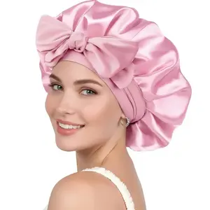 Solid Color Satin Sleeping Bonnet, Adjustable Satin Bonnet, Soft Satin Heatless Styling Tool for Natural Hairstyles and Curly Hair, Fashionable Hair Accessories for Women & Men
