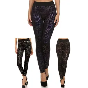 Yelete Fleece Party Leggings - Foil Print