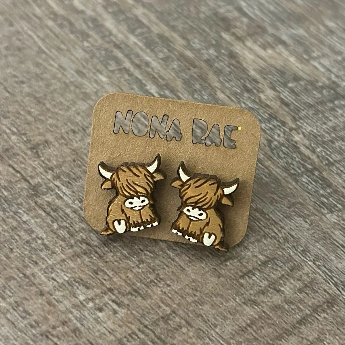 Highland Cow Wooden Earrings Highland Cow Wooden Earrings