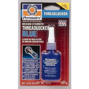 Permatex 10 mL Bottle, Blue, Medium Strength Liquid Threadlocker Series 242, 24 hr Full Cure Time, Hand Tool Removal 24210