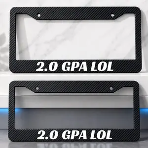 CARBON FIBER 2.0 GPA LOL custom frame - Carbon fiber Plate Holder  With Bold Text Design Car Accessories Vehicle