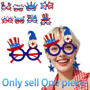1 piece/set Independence Day pentagram glasses, USA National Day party decoration supplies, USA top hat, crown glasses frame
