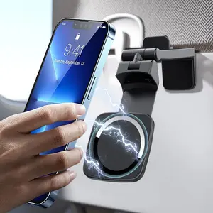 for Magsafe Airplane Phone Holder Travel Essentials, Hands-Free Plane Phone Holder, Airplane Travel Accessories for iPhone 12 13 14 15 16 Pro Max & Magsafe Case and other smart phone with ring included