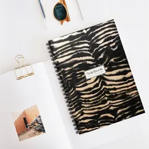 Aesthetic Zebra Spiral Notebook | Minimalist Journal for Creative Thinkers | Neutral Editorial Notebook | Ruled Lined Notebook