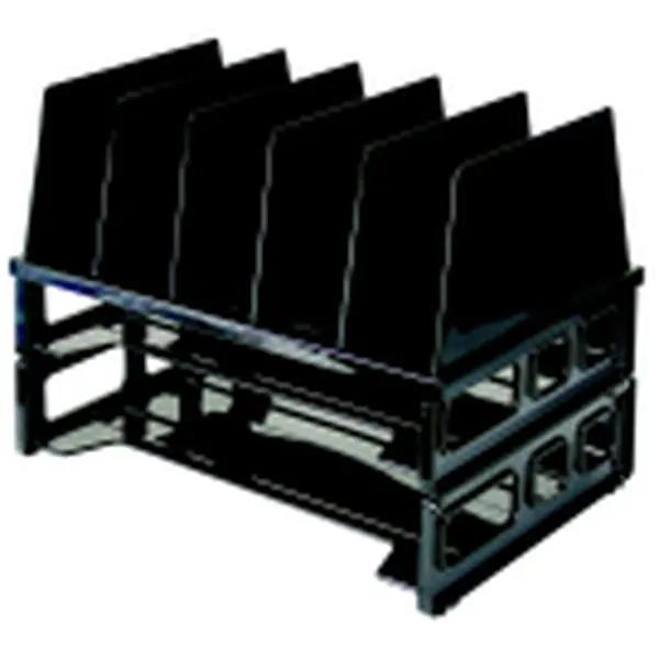 Officemate OIC Combination Side-Loading Tray and Sorter, Black Desk Organizer for Sorting Mail, Sorts Mail