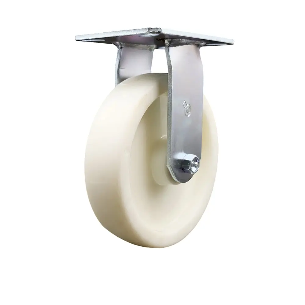 Service Caster SCC-35R820-NYB Heavy Duty Plate Mount Nylon Swivel Caster for Carts & Equipment, 8" x 2" White Wheel, Maintenance-Free Bearings, Low Rolling Resistance, 1250 lbs Capacity