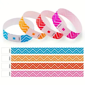 100/400pcs Fluorescent Numbered Wristbands | Multicolor Disposable Paper Bracelets for Parties Wedding Concert Events, Party Favor