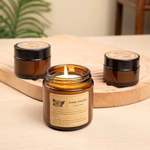 Aromatherapy Soy Wax Candle Set, Perfect Birthday Gift for Her, Amber Colored Jar Candles, Home Decor & Therapeutic Relaxation, Wellness, 40 Years Crafted, Halloween