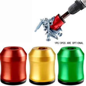 Strong Magnetic Screw Ring, 3PCS Removable Screwdriver Head Ring, 1/4 Inch/ 6.35 mm Universal Magnetic Screwdriver Drill Bit Holder for Hex Screw driver and Power Bits, Screwdriver Bit Clip, Magnetic Screwdriver Tools