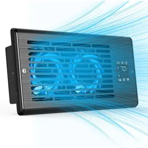Register Booster Fan for 4" x 10" Floor Register, Quiet 10-Speed Vent Fan Booster with Temp Sensor, 150 CFM Airflow, Improves Heating & Cooling, Remote Control, Only Fits 4x10 Duct Openings