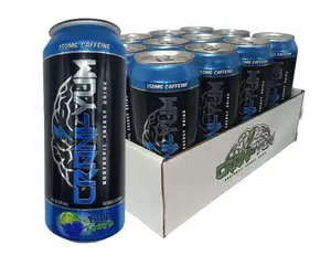 Crani-Yum Nootropic Energy Drink 12 Pack (Blue Twist) 16oz - Energy & Focus, Sugar Free, No Artificial Colors, Lion's Mane, Alpha GPC, L-Theanine, Ginseng, Inositol