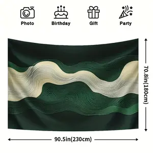 1pc Modern Green Wave Seasonal Background Cloth - Elegant Wave Suitable for Parties, Photography Props, Indoor/Outdoor Decor - Fabric, No Power Required, up for Events & Seasonal Themes