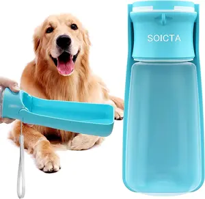 Portable Dog Water Bottle for Walking 19 OZ or 12 OZ Portable Pet Water Bottles for Puppy Small Medium Large Dogs Water Dispenser Dog Water Bowl Dog Accessories (19OZ Blue