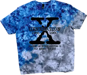 Generation Nostalgia Blue Gray Hand Dyed Tie Dye T-Shirt Summer Beach Streetwear Raised On Shirt Cotton Casual Fashion