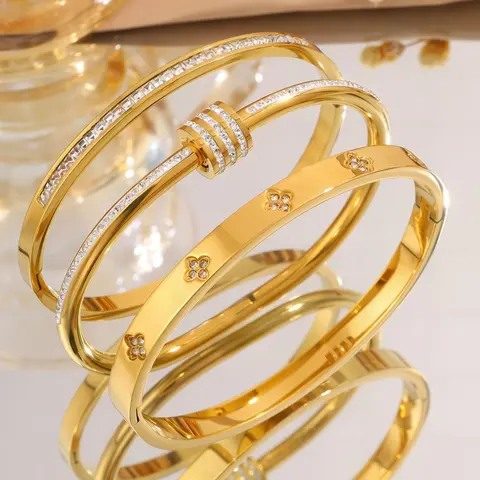 Elegant Casual Bangle Set for Women & Girls, Trendy All-Match Fashion Jewelry, Exquisite Birthday Gift, Stylish Jewelry Accessories, Trendy Bangles, Fashionable Bangles, Bangle Bracelet, Bangles Bracelets Set