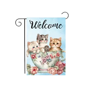 Kitten "Welcome" Garden Flag 12.5"x18"