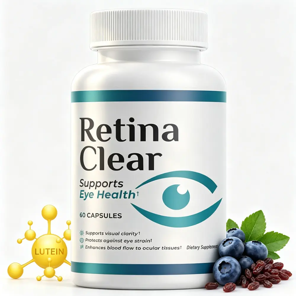 Retina Clear Advanced Eye Health Supplement - Lutein, Zeaxanthin & Bilberry Complex for Visual Clarity & Eye Strain Relief, 60 Capsules