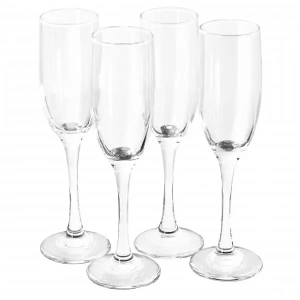 Gibson Home Classic Thin Fluted Champagne Glass Set - 4-Piece, 6.4 oz, Ideal for Cocktails (140484.04)