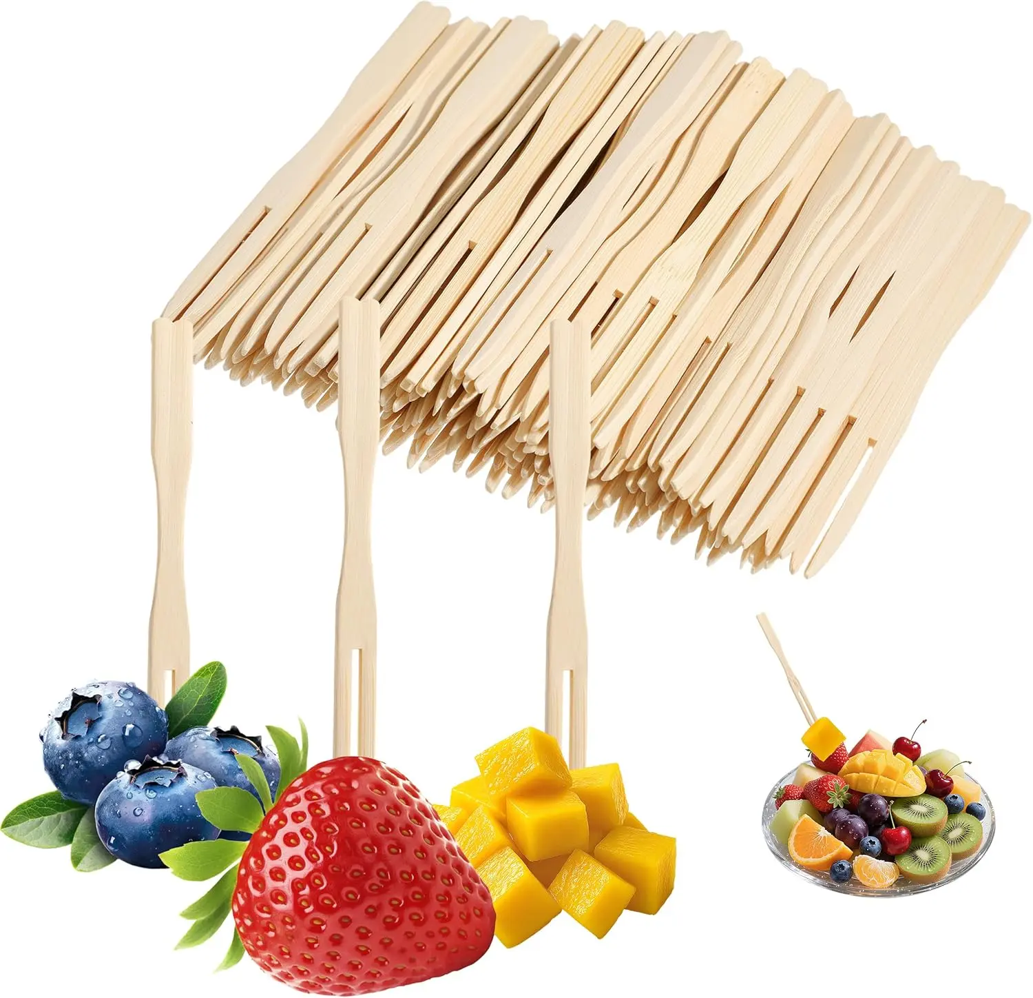 100 pcs Mini Forks Disposable Forks for Appetizers 3.5" Small Forks Appetizer Forks for Fruit,Cocktail Forks
