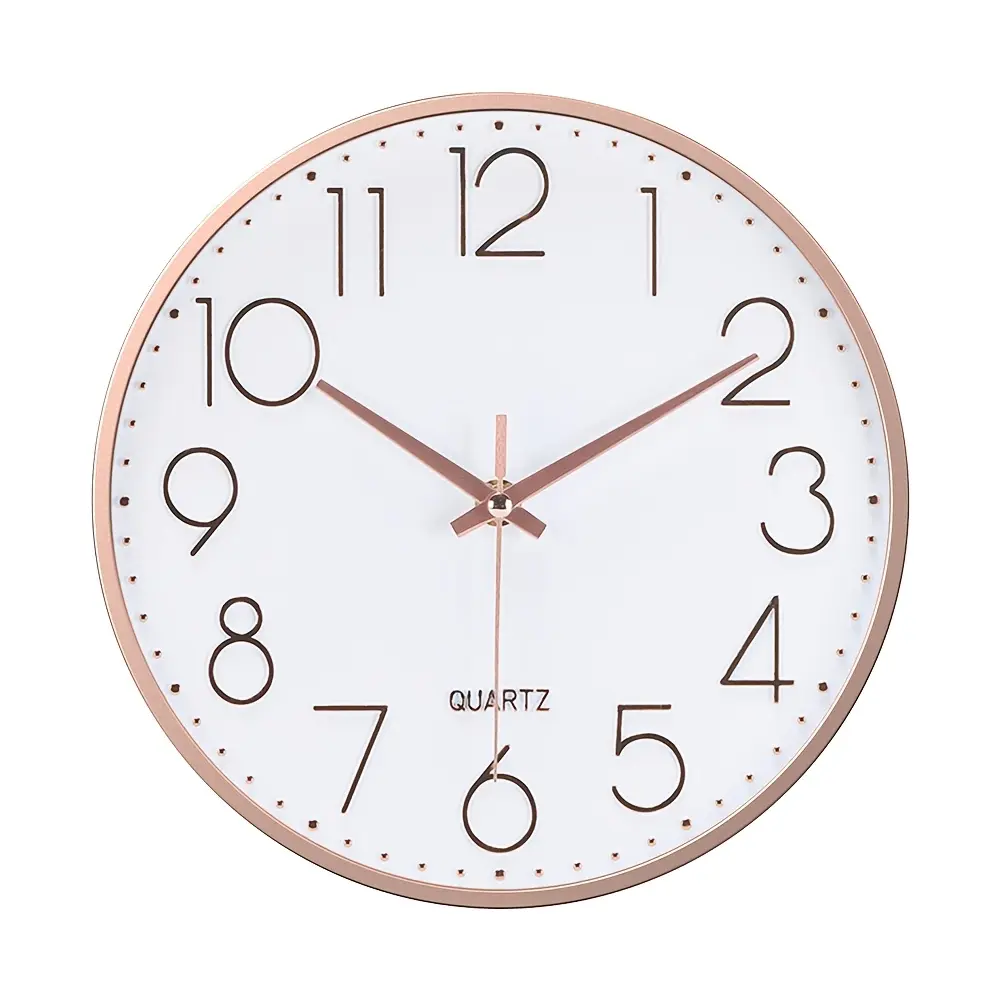 10" Rose Gold Silent Battery-Powered Wall Clock - Elegant Home Supply, Wall Clocks for Living Room, Christmas Gift#tiktokshopsummersale