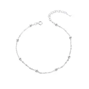 S925 Sterling Silver Chain Anklet – Minimalist Summer Beach Jewelry for Women