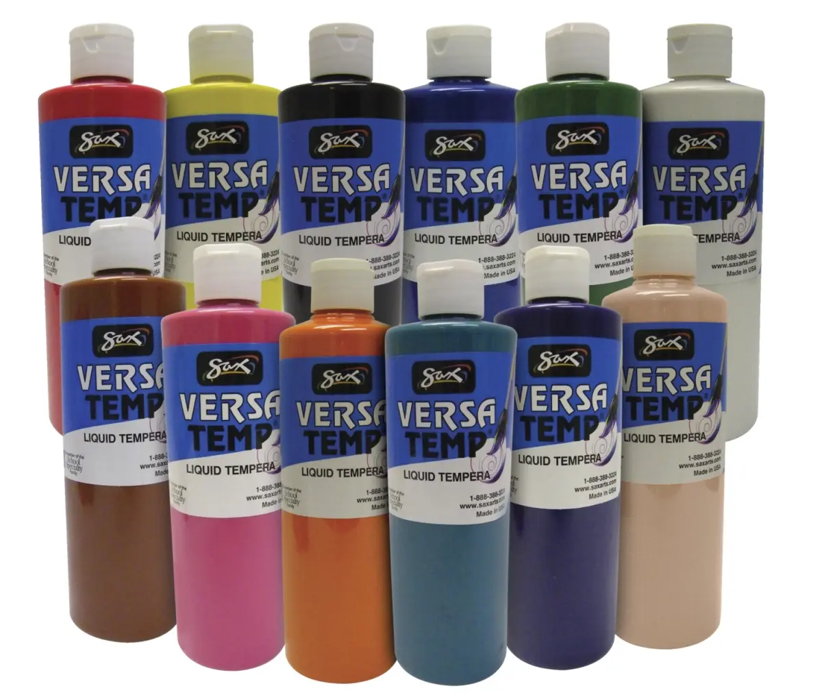 Sax 1587651 Versatemp Pint Set, Assorted Colors - Set of 12