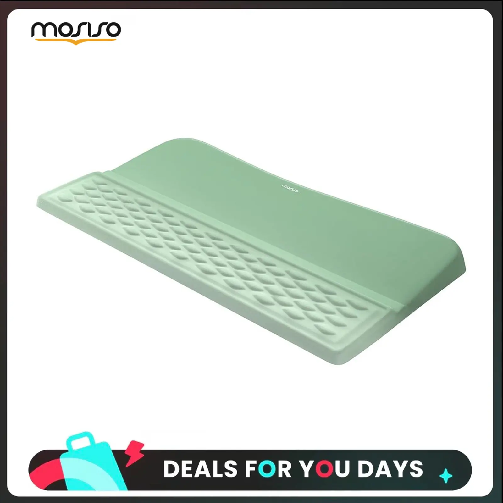 MOSISO Ergonomic Keyboard Stand with Bead Texture Massage Memory Foam Wrist Rest, Anti-Slip Surface, Pain Relief, Easy Typing Support, Computer Accessory for Home Work Use