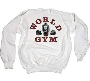 World Gym 90s White Graphic Sweatshirt