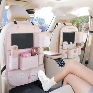 1PC Cute cartoon car seat back storage bag Creative multi-functional car storage bag Tulip bear rabbit car storage bag Car Backseat Organizer