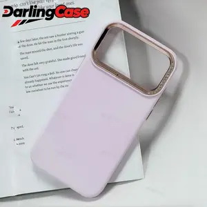 Darlingcase Solid Color Glitter Diamond Camera Frame Compatible with iPhone Case (iPhone 17,Yellow)