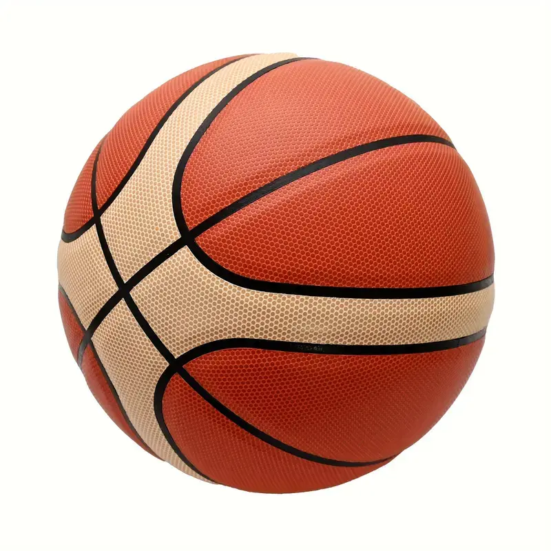 Professional Grade 5/6/7 Basketball, Ideal for Games and Training, High-Quality PU Material, Superior Grip and Bounce, Indoor/outdoor Use, and Design with Gold Accents, Basketball Equipment, Sports Ball