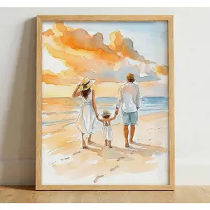 Custom Watercolor Canvas Wall Art – Personalized Couple Portrait from Photo, Unique Gift for Wedding, Anniversary & Home Decor